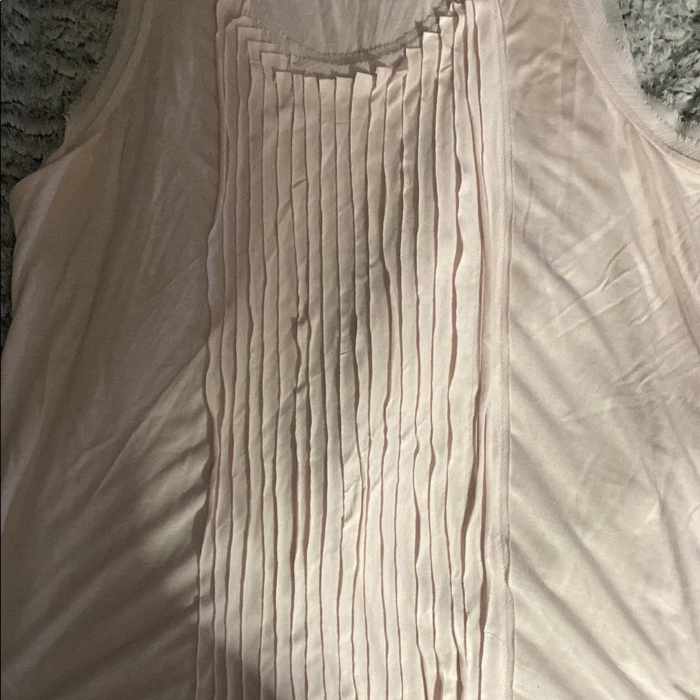 Chico's Pink Pleated Sleeveless Tank Top Size 3